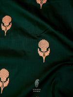 Handwoven Bottle Green Katan Silk Saree