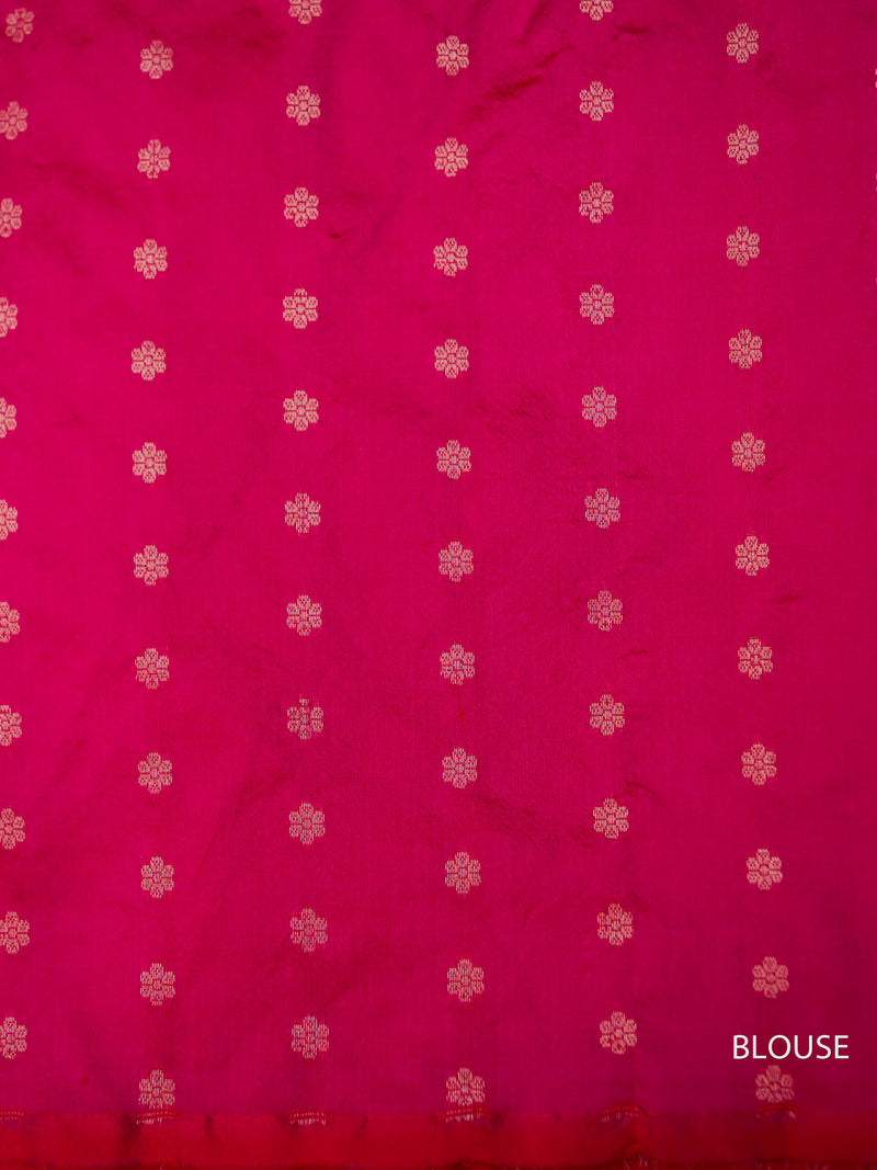 Handwoven Bright Pink Katan Silk Saree