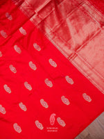 Handwoven Classic Red Katan Silk Saree
