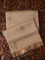 Handwoven Beige Pure Katan Silk Saree