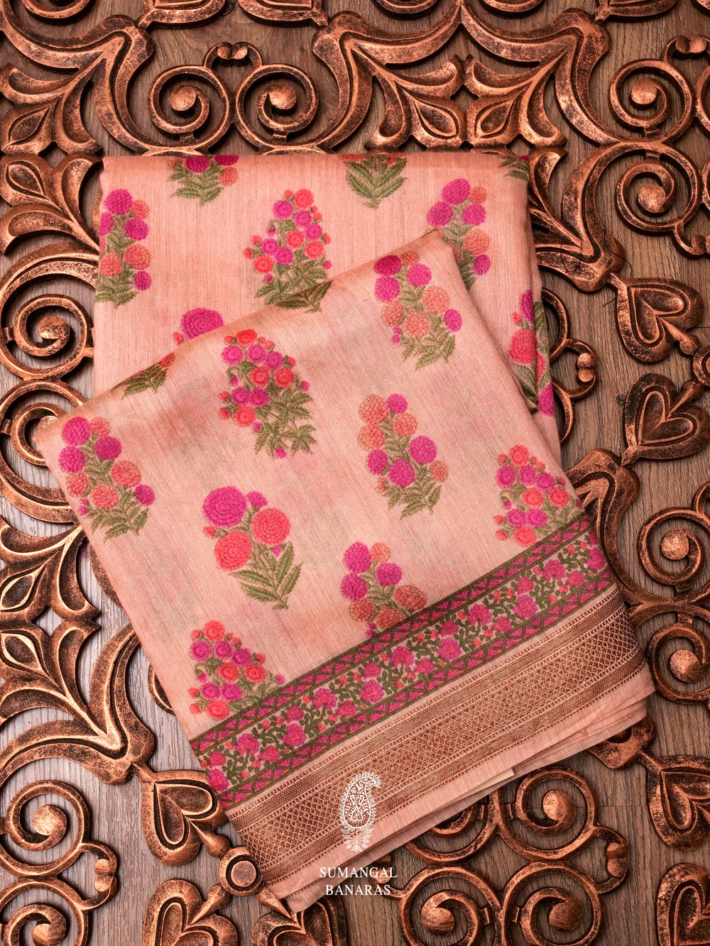 Handwoven Powder Pink Muslin Silk Saree