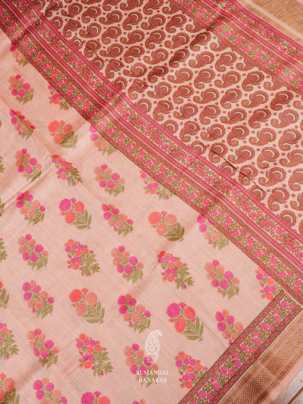 Handwoven Powder Pink Muslin Silk Saree