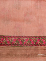 Handwoven Powder Pink Muslin Silk Saree
