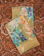 Pista Green Digital Print Georgette Saree