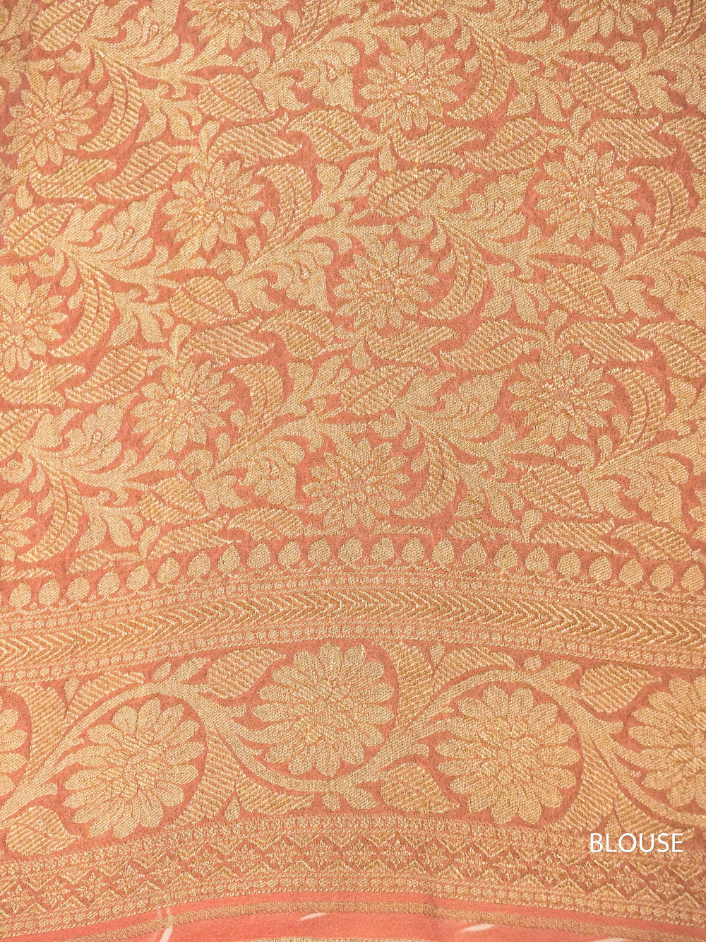 Peach Digital Print Georgette Saree