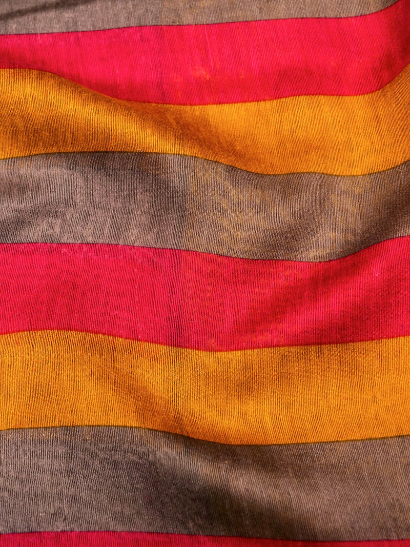 Handwoven Multicolor Muslin Silk Saree
