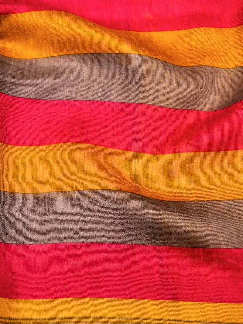Handwoven Multicolor Muslin Silk Saree