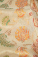 Handwoven Light Gold Meenakari Tissue Silk Saree