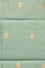 Handwoven Aqua Blue Banarsi Pure Tussar Munga Suit Set
