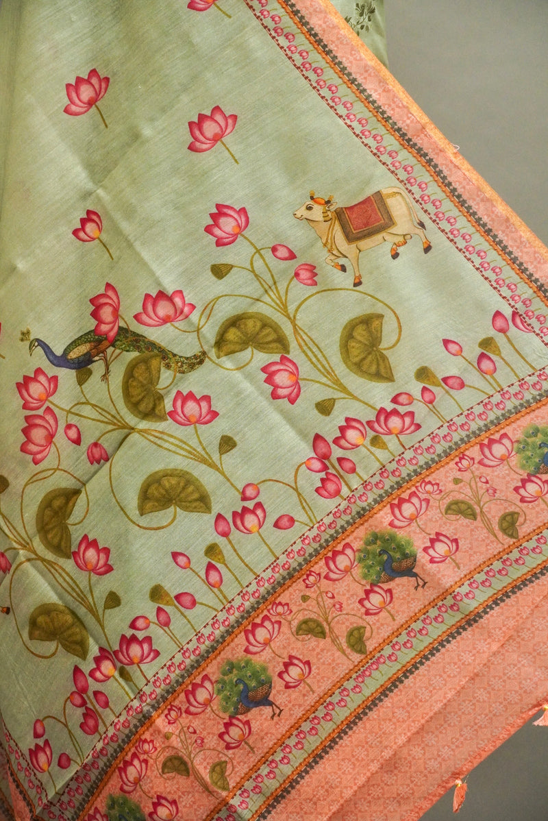 Handwoven Light Yellow Banarsi Pure Moonga Silk Suit Set
