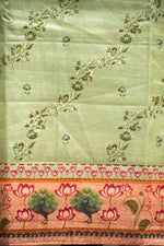 Handwoven Light Yellow Banarsi Pure Moonga Silk Suit Set