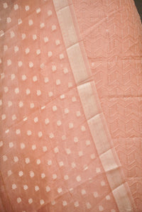 Handwoven Light Pink Banarsi Pure Organza Silk Suit Set