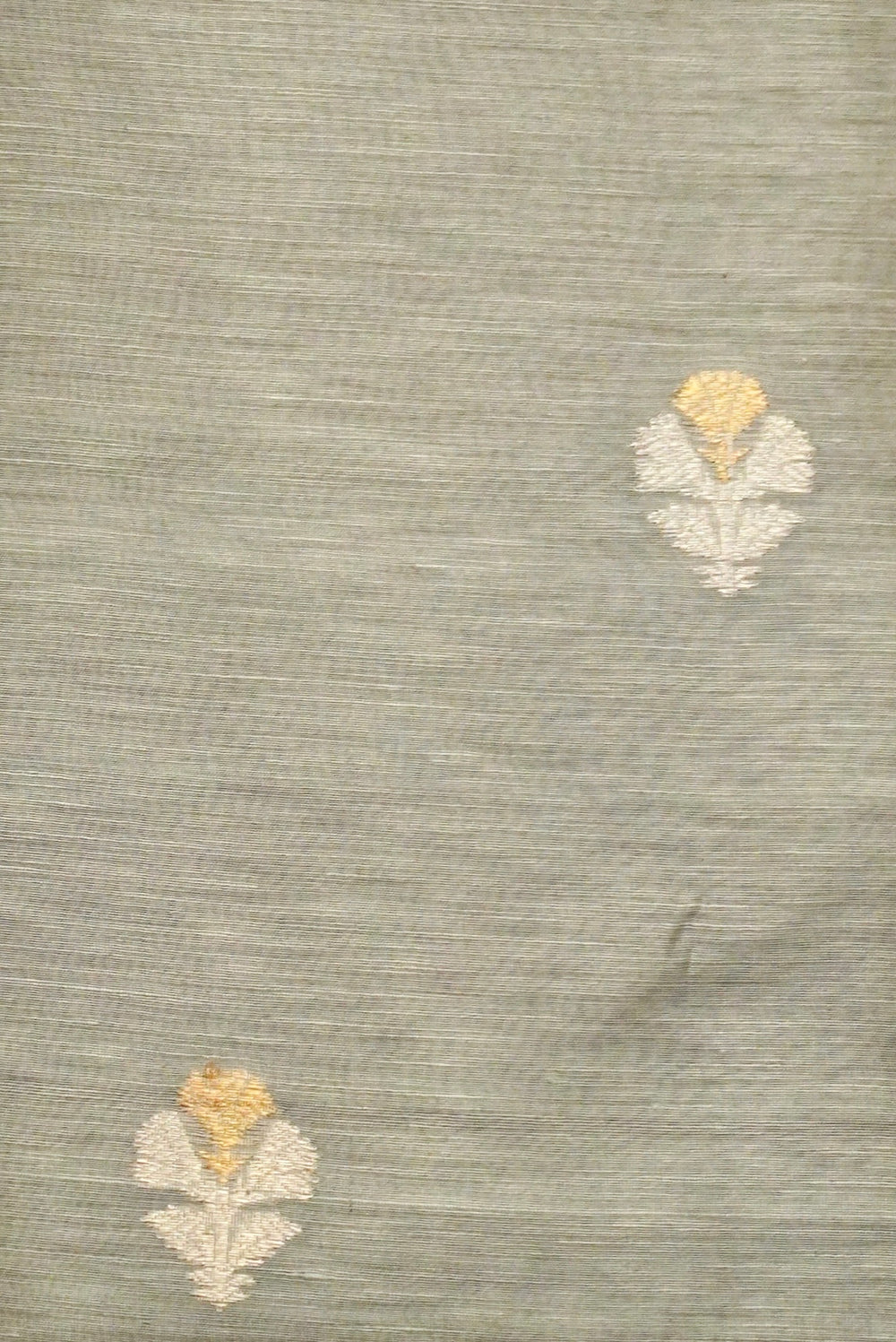 Handwoven Dove Grey Banarsi Pure Tussar Silk Suit Set