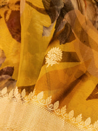 Mustard Yellow Breezy Organza Saree