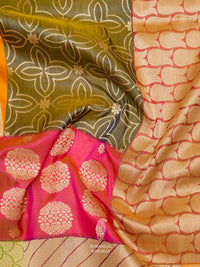 Handwoven Multicolor Katan Silk Rangkat Saree