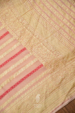 Handwoven Banarsi Peachy Pink Georgette Silk Saree