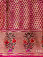 Handwoven Hot Pink Katan Silk Saree
