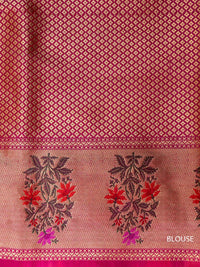 Handwoven Hot Pink Katan Silk Saree