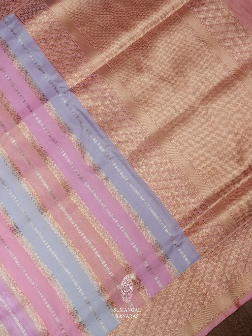 Handwoven Multicolored Rangkat Katan Silk Saree