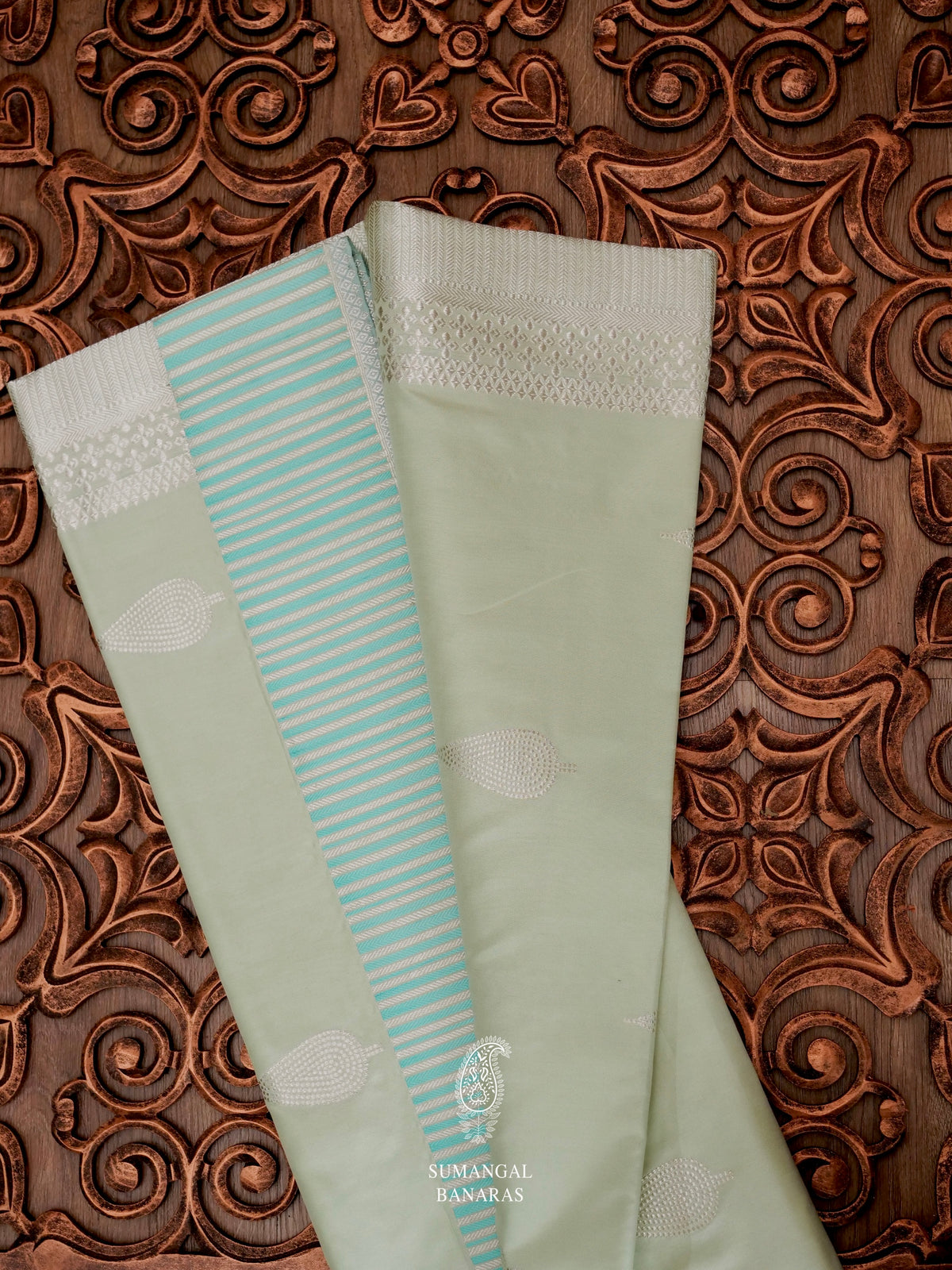 Handwoven Pista Green Katan Silk Saree