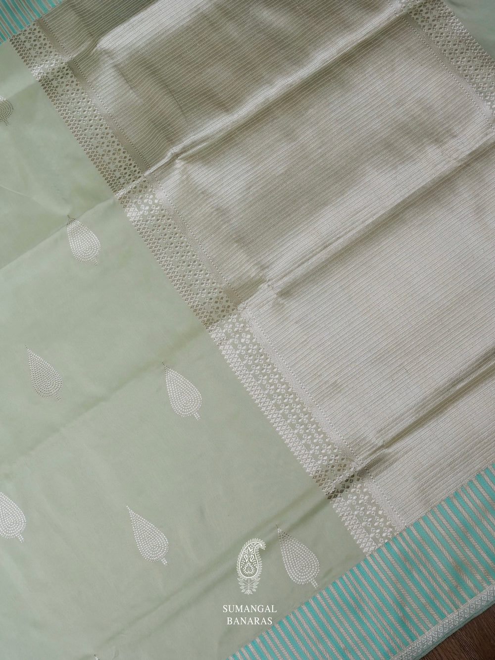 Handwoven Pista Green Katan Silk Saree