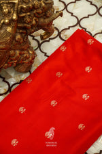 Handwoven Classic Red Katan Silk Saree