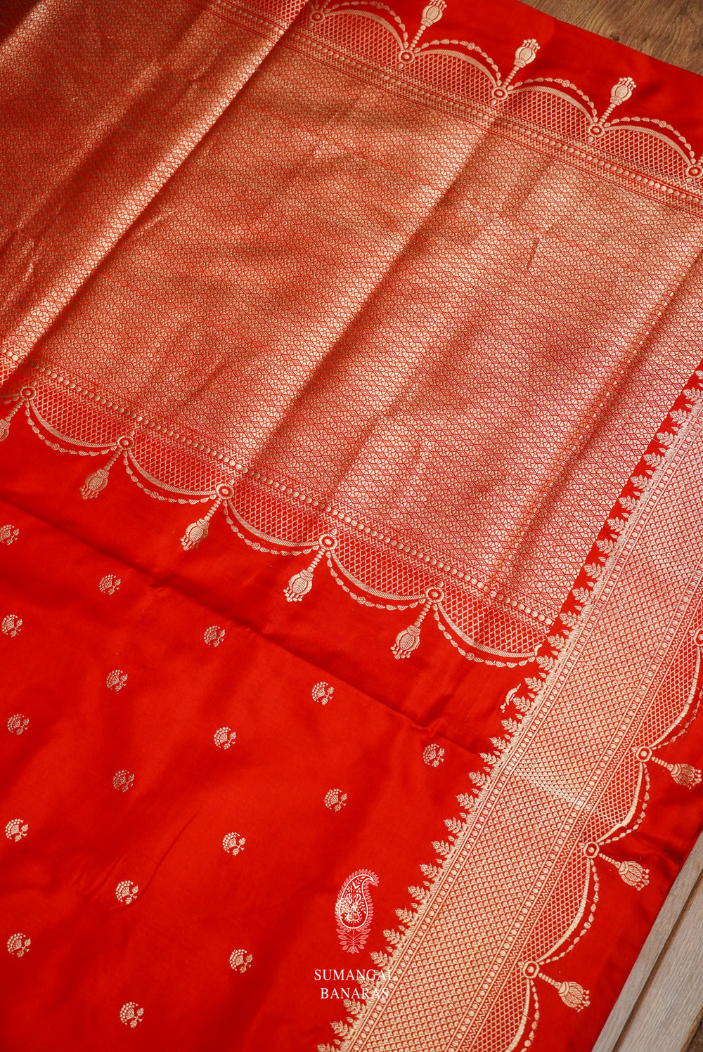 Handwoven Classic Red Katan Silk Saree
