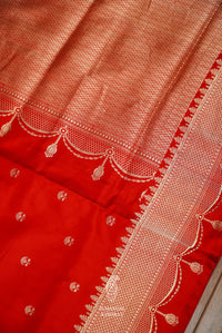 Handwoven Classic Red Katan Silk Saree