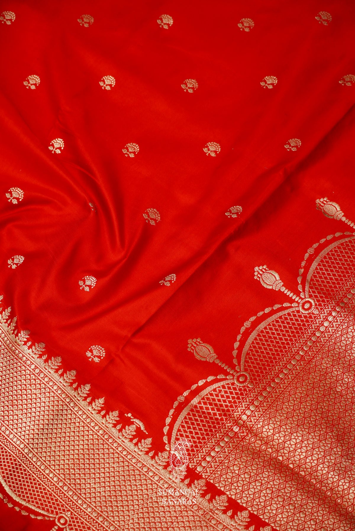 Handwoven Classic Red Katan Silk Saree