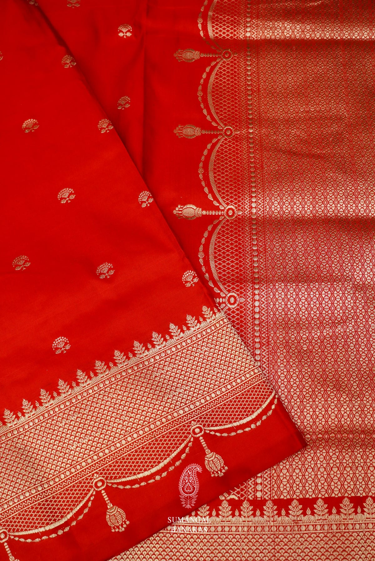 Handwoven Classic Red Katan Silk Saree