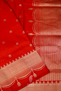 Handwoven Classic Red Katan Silk Saree