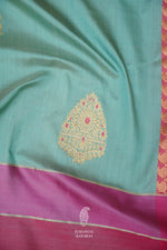 Handwoven Meenakari Mint Blue Katan Silk Saree