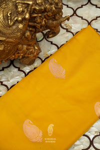 Handwoven Mustard Yellow Katan Silk Saree