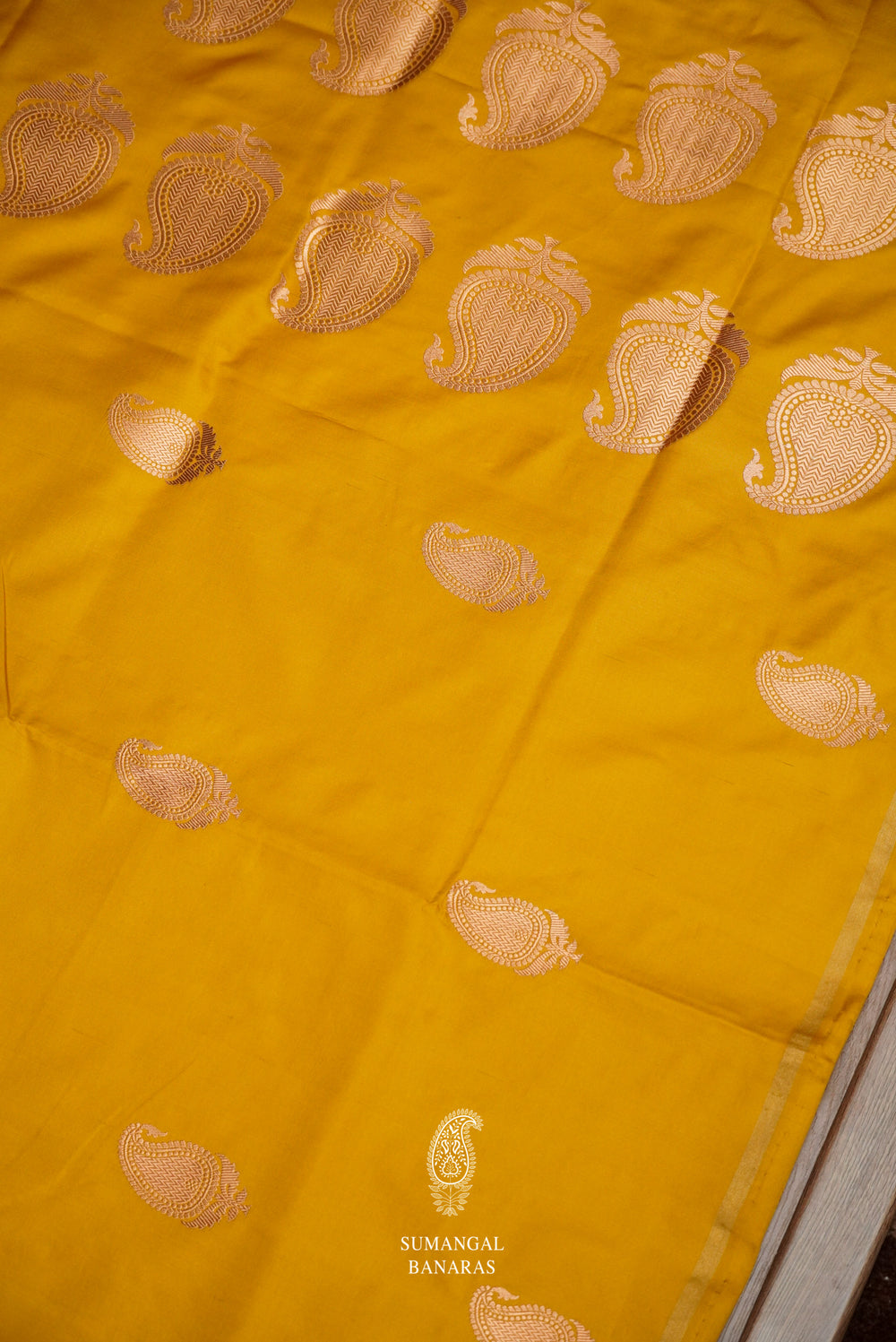 Handwoven Mustard Yellow Katan Silk Saree