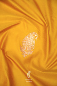 Handwoven Mustard Yellow Katan Silk Saree