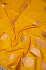 Handwoven Mustard Yellow Katan Silk Saree