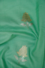 Handwoven Turquoise Blue Katan Silk Saree