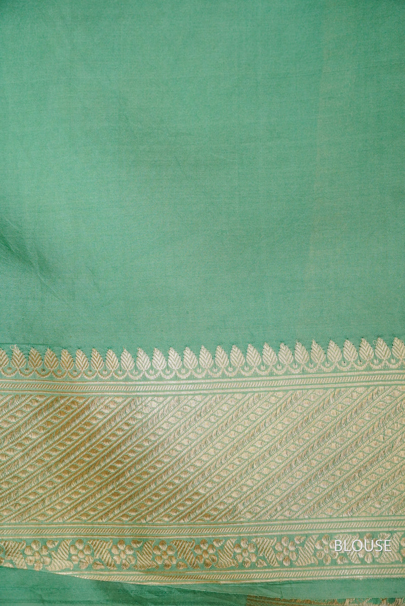 Handwoven Turquoise Blue Katan Silk Saree