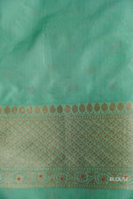 Handwoven Sea Green Pure Katan Silk Khinkhwab Saree