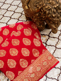 Handloom Classic Red Georgette Saree