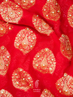 Handloom Classic Red Georgette Saree