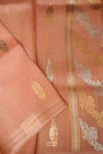 Handwoven Peach Orange Breezy Organza Saree