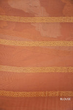 Handwoven Peach Orange Breezy Organza Saree