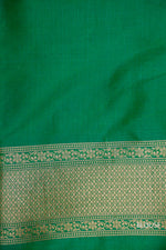 Handwoven Neon Green Katan Silk Jaal Saree