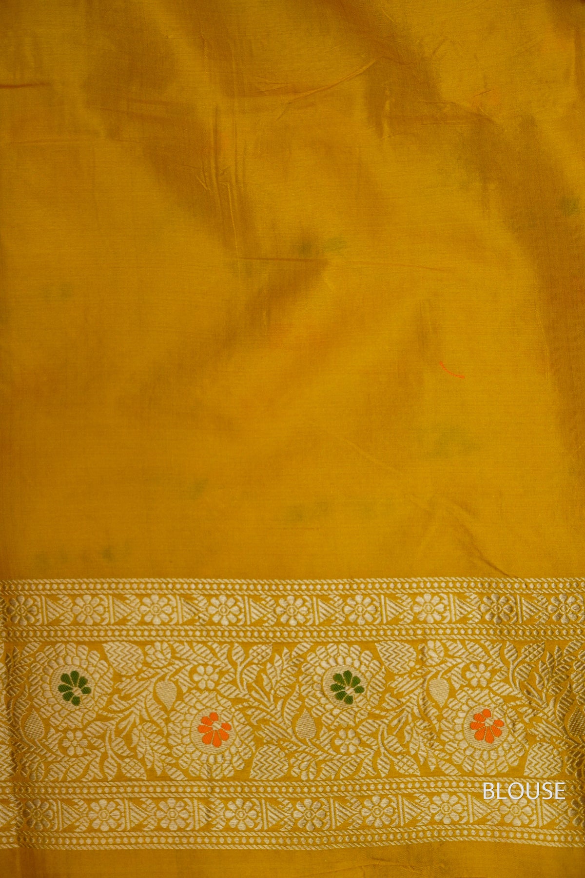 Handwoven Sunflower Yellow Katan Silk Meenakari Jaal Saree