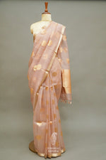 Handwoven Latte Gold Breezy Organza Saree