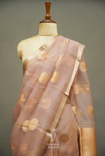 Handwoven Latte Gold Breezy Organza Saree