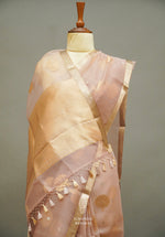 Handwoven Latte Gold Breezy Organza Saree
