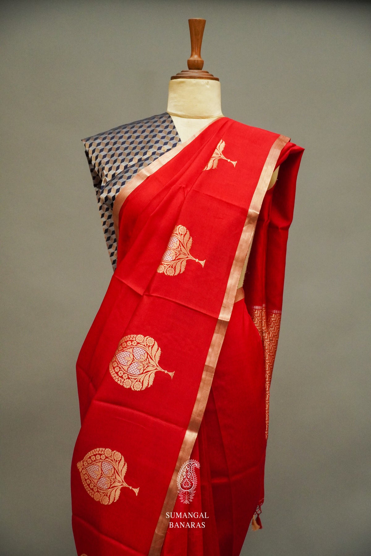 Handwoven Classic Red Pure Katan Silk Saree