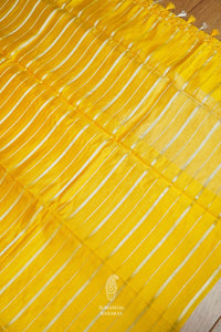 Handwoven Radiant Yellow Pure Katan Silk Saree